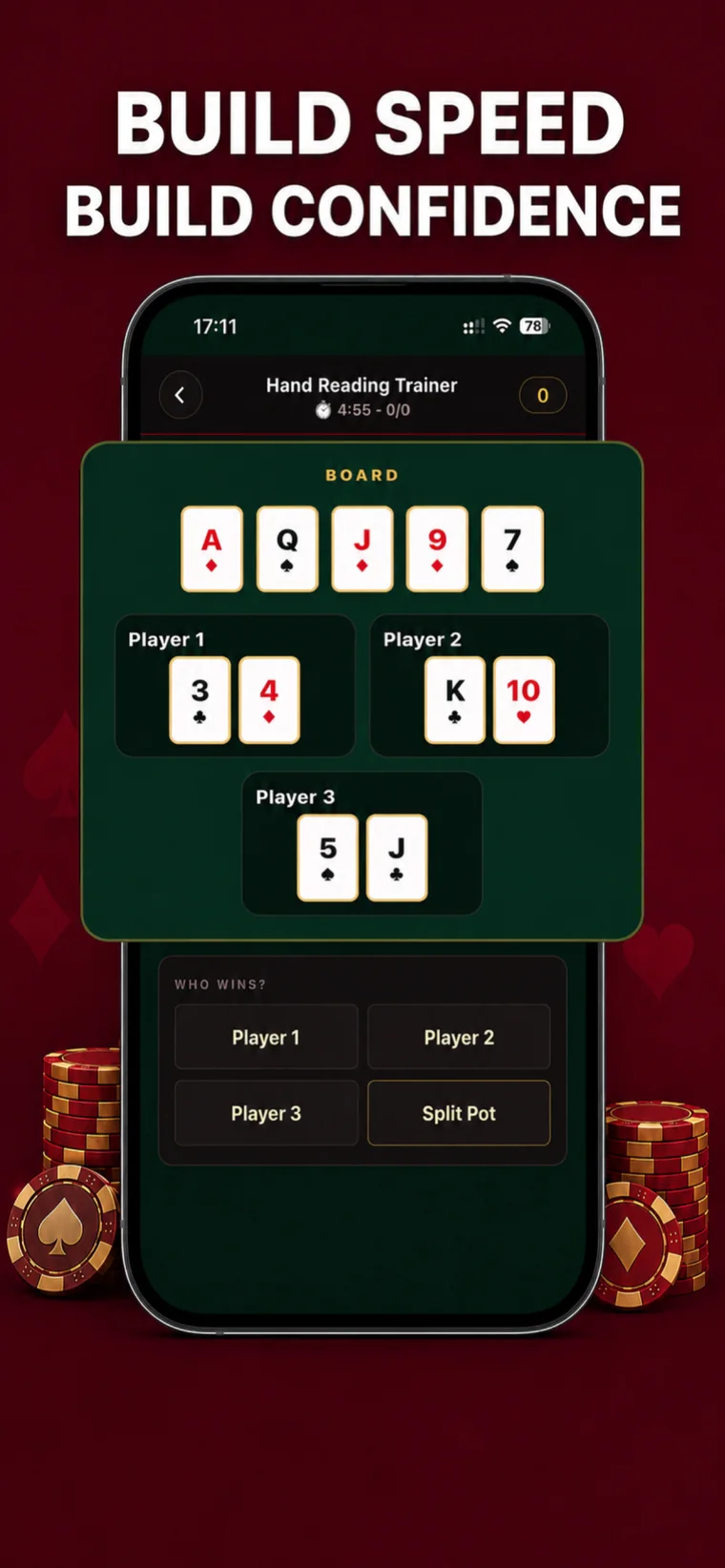 Card-reading practice in Ready to Deal